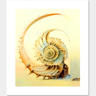 Fibonacci Sequence: Fibonacci Nautilus Shell Posters and Art